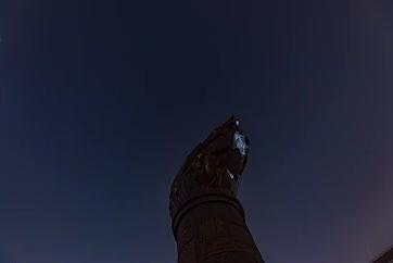 实拍夜景延时星轨星空仰拍雕塑视频的预览图
